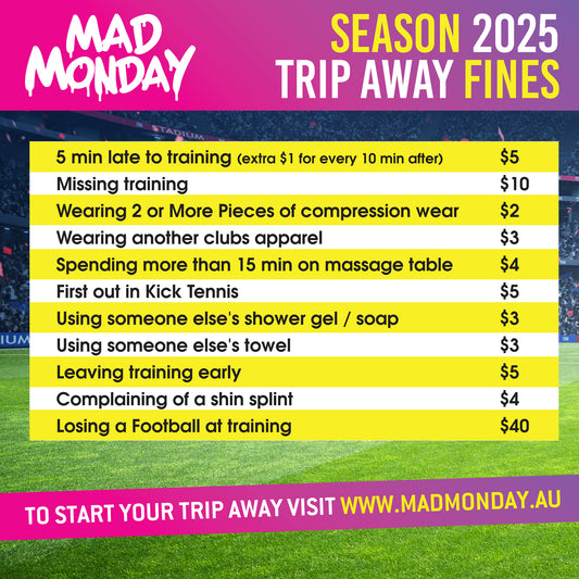 Season 2025 Trip Away Fines